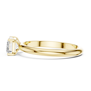 Bague de fiançailles solitaire en or jaune avec diamant de laboratoire taille émeraude pour femme, cadeau d'anniversaire de mariage - Product Image 5