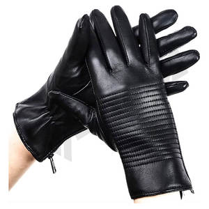 Guantes de Cuero de Invierno para Hombre y Mujer, Guantes Cálidos para Ciclismo y Conducción al Aire Libre, Negros, Venta al Por Mayor Transfronteriza - Product Image 5