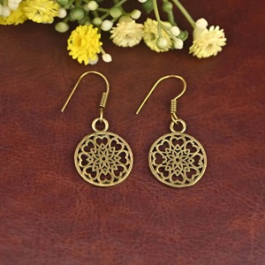 Pendientes de Latón Color Bronceado Natural, Acabado Sólido, Precio de Fábrica al por Mayor, Artículo para Manualidades Metálicas - Product Image 5