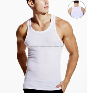Débardeur de sport pour homme 100% coton, coupe ajustée, côtelé, respirant, personnalisable - Product Image 5