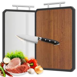 เขียงไม้ทำมือสำหรับหั่นผักและผลไม้ รูปทรงสี่เหลี่ยมผืนผ้า น้ำหนักเบา ผิวสัมผัสธรรมชาติ - Product Image 2