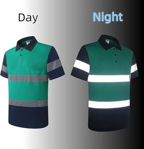 Chemises polo de sécurité réfléchissantes imperméables grande taille pour le travail de nuit, travaux routiers, haute visibilité, noir - Product Image 4