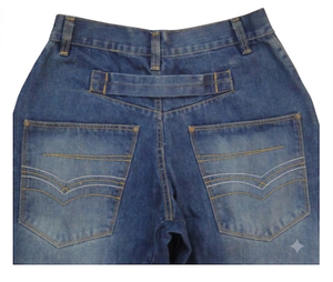 Jeans maman vintage taille haute pantalon en jean rétro coupe ample pour femme avec ourlet brut - Product Image 5