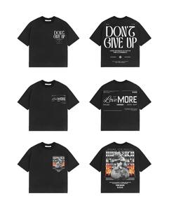 Colección de Camisetas Gráficas Extra Grandes Negras |   Camiseta Don't Give Up Love More Dreamer Streetwear |   Camiseta Personalizada de Corte Cuadrado OEM Privado - Product Image 1