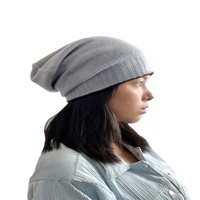 Gorro KMB Pashmina 100% Cachemira/Pashmina Unisex de Doble Cara, Tejido a Mano, Cálido, Elegante, Invierno, Colores Sólidos, Nepal