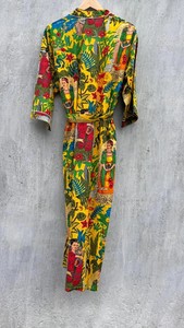 ชุดคลุมบล็อกพิมพ์ลาย, ชุดลำลองฤดูร้อน ชุดกิโมโนผ้าฝ้ายทำมือ - Product Image 4