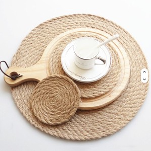 Posavasos Redondo Ecológico de Yute, Hecho a Mano con Fibra Natural Trenzada, para Café, Restaurante, Comedor - Product Image 5