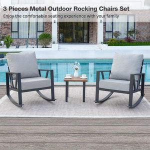 Ensemble de meubles de jardin en rotin PE KD moderne, 2 chaises confortables, table résistante aux intempéries, design contemporain pour appartement - Product Image 1