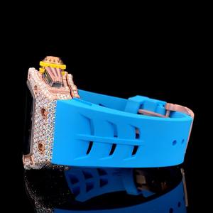 Montre à quartz ronde antique en moissanite avec cadran en verre cristallin et bracelet lisse pour un style décontracté et formel - Product Image 4