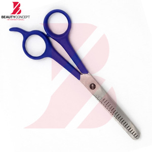 กรรไกรซอยผมด้ามพลาสติกสีน้ำเงินพรีเมียม ใบมีดสแตนเลสความแม่นยำสูง บริการ OEM สำหรับร้านทำผมและร้านตัดผม - Product Image 5