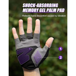 New Design Cycling <b>Gloves</b> Shock Absorbing Memory Gel Padded Road Bike <b>Gloves</b> Bicycle Breathable <b>Fingerless</b> Custom Logo - Product Image 3