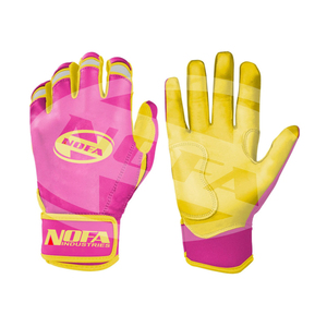 Guantes de Béisbol de Cuero Acolchado Antideslizantes y Ambidiestros Nofa Industries para Adultos, Profesionales, Hombres y Mujeres, Cierre de Hebilla Negro/Blanco - Product Image 1