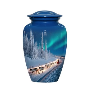 Urnas de cremación de renos Northern Lights para cenizas humanas, urna conmemorativa funeraria personalizada de 10 pulgadas - Product Image 4