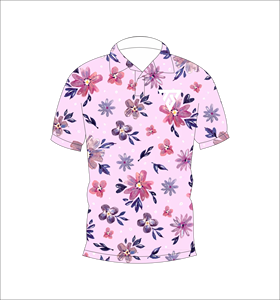 Camiseta Polo Floral Rosa Claro Personalizada, Manga Corta, Transpirable, Uniforme de Golf Informal para Hombre - Product Image 1