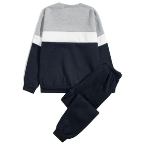 OEM Manufacturer High Quality Mens Color Block Jogging Suit Bulk <b>Plain</b> <b>Tracksuit</b> Custom Private Label Winter Warm Fleece 2pc Set - Product Image 2