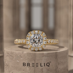 14K White Gold Cushion Cut Halo Diamond Engagement Ring 1CT Center Pave Band <b>Bridal</b> Ring Elegant Fine Jewelry - Product Image 1
