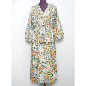 Vestido Maxi Casual al por Mayor para Mujer, 100% Algodón, Estampado Floral, Transpirable, para Uso Diario, Corte Holgado - Product Image 4