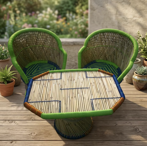 Modern Outdoor Rattan Furniture Set-Lightweight Durable Eco-Friendly Washable Table Chair Stool Waterproof Finish Bedroom BS - Product Image 3