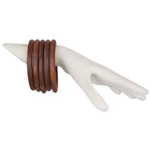 Colección de Pulseras de Madera Hechas a Mano, Adornos de Madera Natural Tallada a Mano, Elegantes Brazaletes Decorativos, Artesanía Uttar - Product Image 1