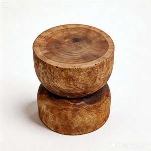 Offre Spéciale : Table d'Appoint, Chaise, Pouf et Tabourets en Bois Suar, de Style Moderne et Antique, de Petite et Moyenne Taille, avec Piétement Tambour, pour Salon, Chambre, Salle de Bain et Terrasse - Product Image 3