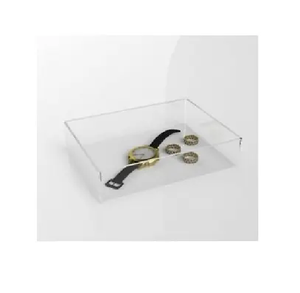 Plateau rectangulaire en acrylique transparent pour aliments, fruits, décoration, présentation, service, usage domestique et événements - Product Image 1