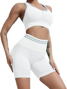 Women High Waist Fitness Leggings With Padded Crossback Sports Bra Premium Activewear Matching Set - Product Image 2