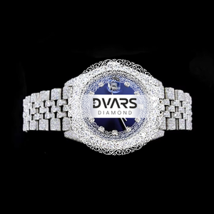 นาฬิกาข้อมือสุดหรูเหนือกาลเวลา ประดับเพชรโมอิสซาไนต์สี D ระดับความสะอาด VVS1 พร้อมกลไกอัตโนมัติ กระจกแซฟไฟร์ ดีไซน์สแตนเลสสตีล - Product Image 2