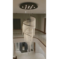 Lustre moderne de luxe en albâtre en spirale, grand luminaire suspendu en acier inoxydable, LED, pour hall d'hôtel, villa, escalier, 2700K