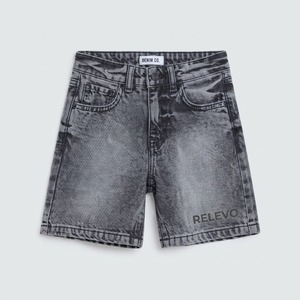 Shorts Bermuda en jean délavé grande taille pour homme, taille mi-haute, couleur unie, décontracté, fermeture boutonnée, 100 % coton - Product Image 1