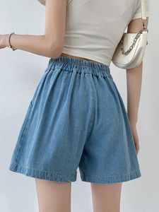 Mini short plissé taille haute pour femmes été grand Denim vêtements confortables et respirants grande taille pour femme - Product Image 3