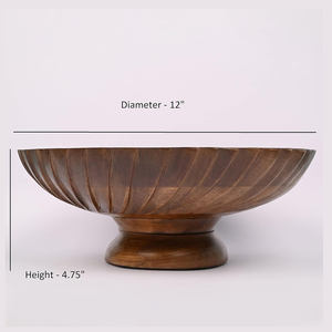 Cuenco grande de madera de mango hecho a mano seguro para alimentos e ideal para uso diario en la cocina o la mesa de comedor para servir ensaladas y frutas - Product Image 4