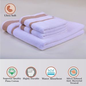 Serviette de bain en coton éponge de luxe de haute qualité, blanche, séchage rapide, très absorbante, matériau écologique - Product Image 6