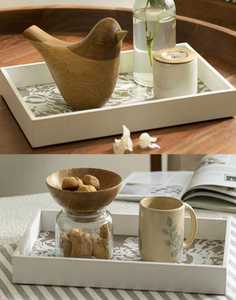 Plateau de service multifonctionnel moderne en MDF imprimé, décoratif, en bois, fait main, pour bureau, salle de bain, table, organisateur de thé et de café - Product Image 5