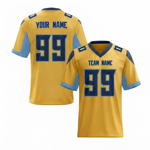 Uniforme Personalizado de Fútbol Americano, 100% Algodón, Impresión Sublimada, Nombre del Equipo Personalizado, Unisex, Adulto, Manga Corta - Product Image 1