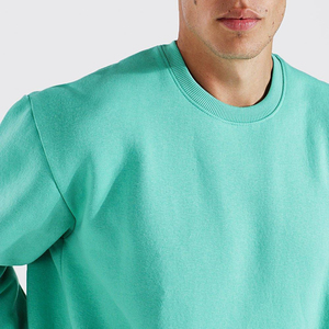 เสื้อสเวตเชิ้ตคอกลมสีเขียวมิ้นท์ ทรงปกติ ใส่ได้ทั้งชายและหญิง สีพื้นเรียบง่าย สวมใส่สบาย เหมาะสำหรับฤดูหนาว ผลิตจากผ้าฝ้ายฟลีซ 100%  ตกแต่งด้วยลายปักด้านหน้า - Product Image 6