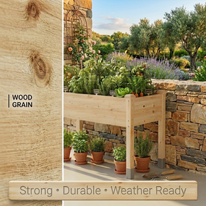 Jardinière surélevée classique en bois de sapin |   Grand bac à plantes carré surélevé |   Jardinière Écologique pour Légumes Domestiques |   Finition sablée | - Product Image 3