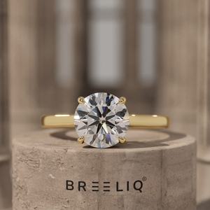 2CT Round Diamond Solitaire Engagement Ring 14K Solid Gold Classic <b>Bridal</b> Ring Custom Lab Grown Diamond Jewelry OEM ODM Supplier - Product Image 1