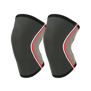 Genouillère de compression à prix d'usine pour haltérophilie et powerlifting, noire et violette, tricotée, respirante, à enfiler, protection pour le sport - Product Image 3