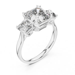 Bague en or jaune 14 carats vintage avec diamant de laboratoire taille radiant certifié IGI pour femme |   Vêtements de tous les jours pour mariage et cadeaux - Product Image 5