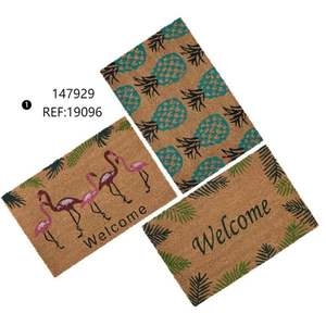 Alfombra de Entrada Tropical con Diseño de Coco, 40x60 cm, Diseños Surtidos - Product Image 1