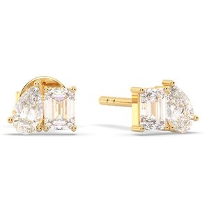 REYES Precio al por mayor Pendientes de tuerca con moissanita de 0.82 quilates y cierre de rosca en oro macizo de 14K con baño de rodio, joyería fina para mujer - Product Image 6