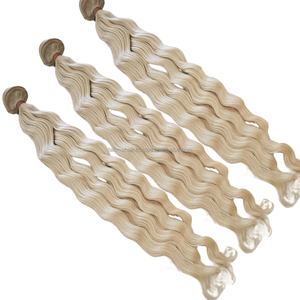 Cabello rubio ondulado natural Remy 100% de trama única - Product Image 6