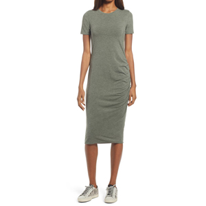 Proshah-vestido veraniego de poliéster suave para mujer, vestido veraniego de corte regular de manga corta sin forro - Product Image 1