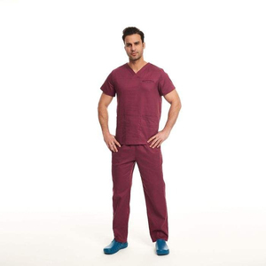 Túnica de peluquero para hombre, uniforme de salón de belleza, ropa de trabajo para hombre, uniformes de spa para hombre con logotipo y personalización de color. - Product Image 5