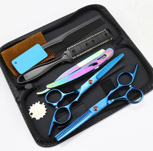 Hair Cutting Stainless Steel Sharp Blade Barber Thinning Scissors Kit Hair Styling Professional Salon Tools Barber Scissors Sets - Product Image 4