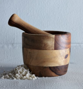 Utensilios para Moler Hierbas y Especias, Mortero y Pilón de Madera Hechos a Mano, Herramientas para Hierbas y Especias, Imam Dasta, Hamam Dasta - Product Image 1