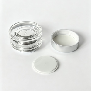 Pot cosmétique en plastique acrylique transparent de 30 ml avec couvercle argenté, vide, pour crème, lotion visage, sérum contour des yeux, baume à lèvres, emballage de soins de la peau - Product Image 5