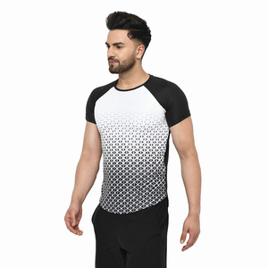 <b>Men's</b> <b>Black</b> Short Sleeve O-Neck <b>Slim</b> <b>Fit</b> Quick Dry Sporty T-<b>Shirt</b> Knitted Polyester Solid Color Crew Neck Workout Wear T-<b>Shirt</b> - Product Image 4