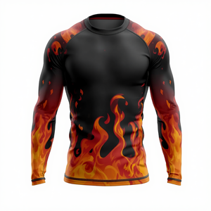 Men <b>Flame</b> Print Sleeveless Compression Rash Guard Swim <b>Shirt</b> Polyester/Nylon Eco-Friendly Quick Dry - Product Image 3