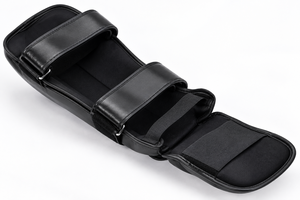 Espinilleras QST de Piel Sintética Acolchada para Muay Thai, MMA, Artes Marciales, Entrenamiento, Ligeras, con Cierre de Hebilla - Product Image 5
